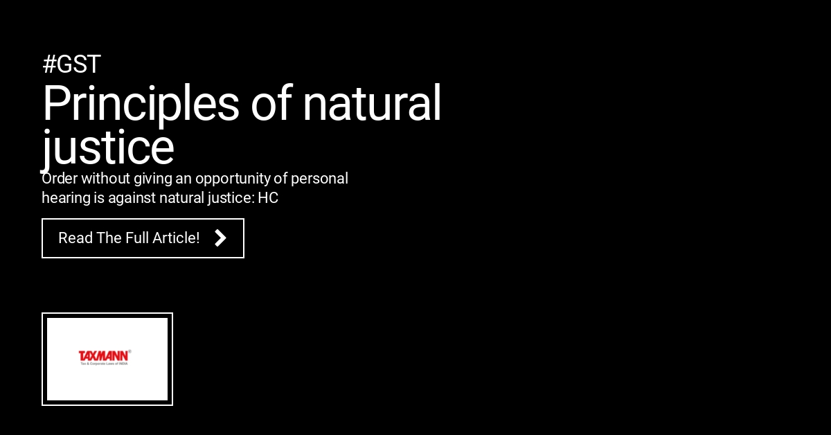 Order without giving an opportunity of personal hearing is against natural justice: HC