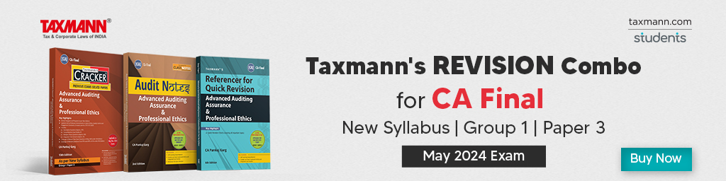 Taxmann's REVISION COMBO | CA Final | New Syllabus | May 2024 Exams – Group 1 | Paper 3