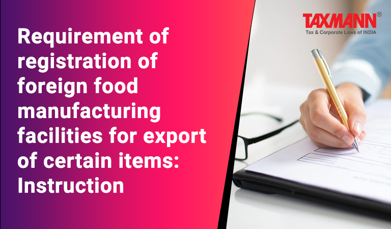 registration of foreign food manufacturing