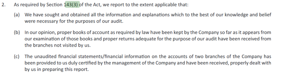 audit report of a listed entity