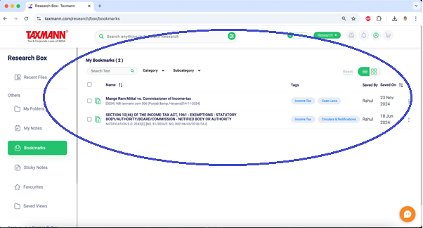 Research Box Feature of Taxmann.com—3.0