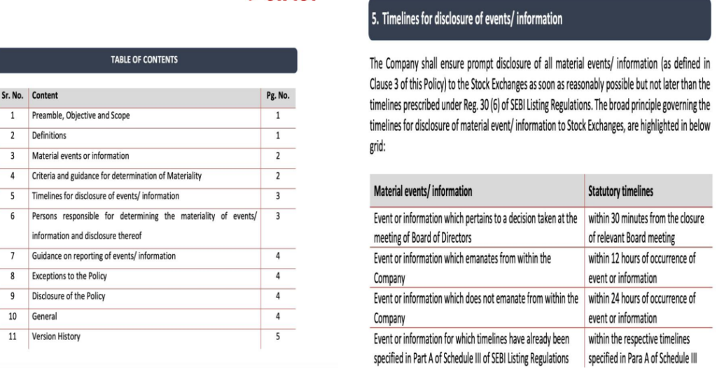 Redefined Materiality Policy